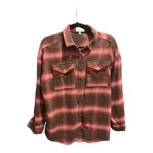 Nordstrom’s BP. Flannel Button Up Round Tailed Ladies Shirt Size S